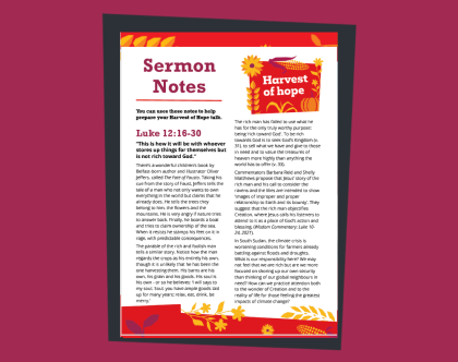Harvest Sermon Notes THUMBNAIL