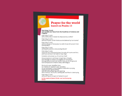 Prayer for the World text
