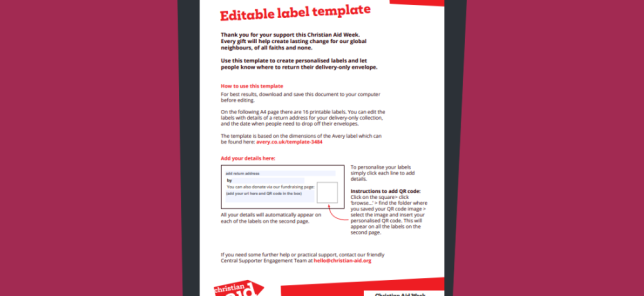 CAW 25 UK: Editable label template  (16 sheet) thumbnail